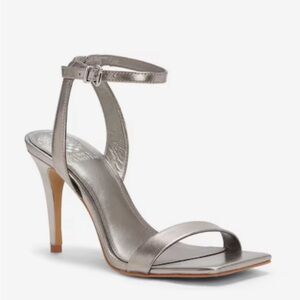 NWOT Vince Camuto Silver Square Toe Heels